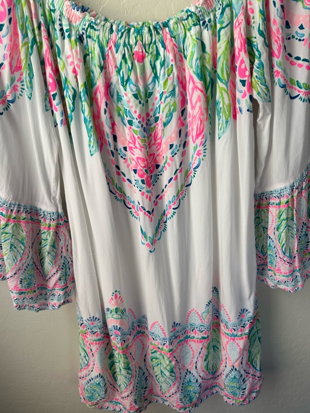Lilly Pulitzer Nevie Coconut Coast Off Shoulder Dress Size Small - Picture 10 of 10